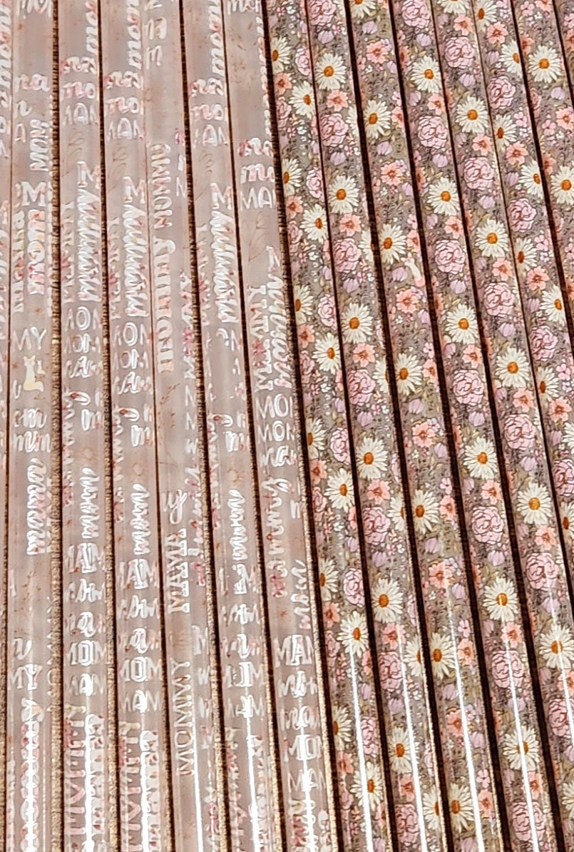 Floral Color Changing Straws 10in.