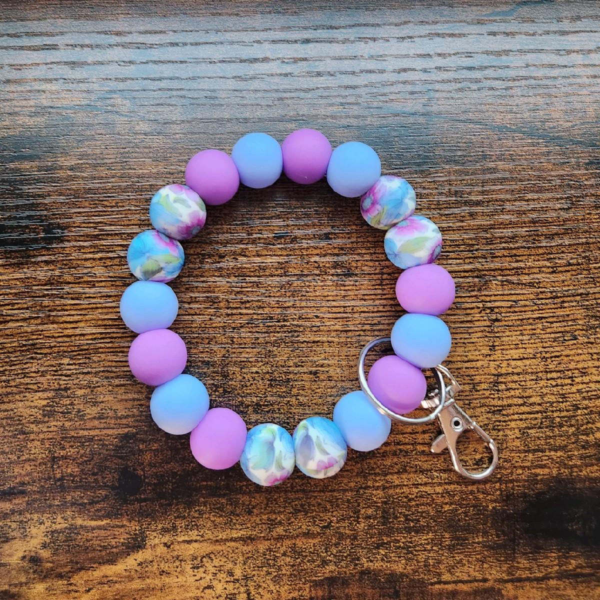 Floral Bloom Silicone Key Ring