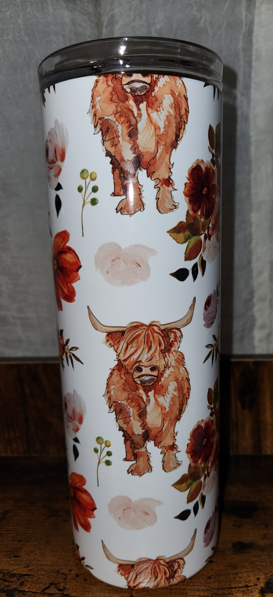 Floral Highland Cow